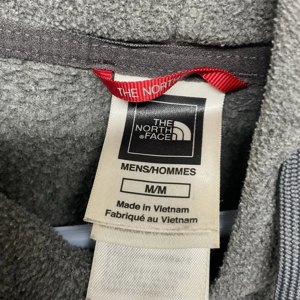 THE NORTH FACE Hoodie Men‎ Medium Gray Logo Pullover Sweatshirt Fleece Pocket